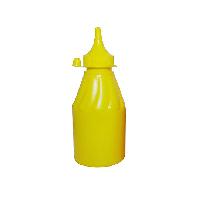 Бутылка 250 пластиковая с носиком и колпачком желтая