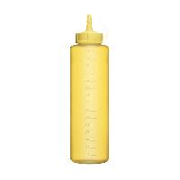 Бутылка 720 пластик с носиком желтая с насечкой